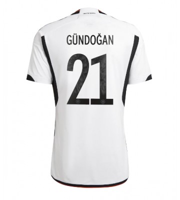 Germany Ilkay Gundogan #21 Replica Home Stadium Shirt World Cup 2022 Short Sleeve
